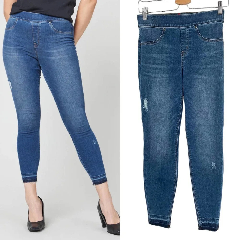 Spanx Distressed‎ Ankle Skinny Jeans Medium Wash Size Small Petite